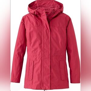 L.L. Bean Women's H2OFF Rain Jacket In Dark Rose Mesh Lining Regular Excellent